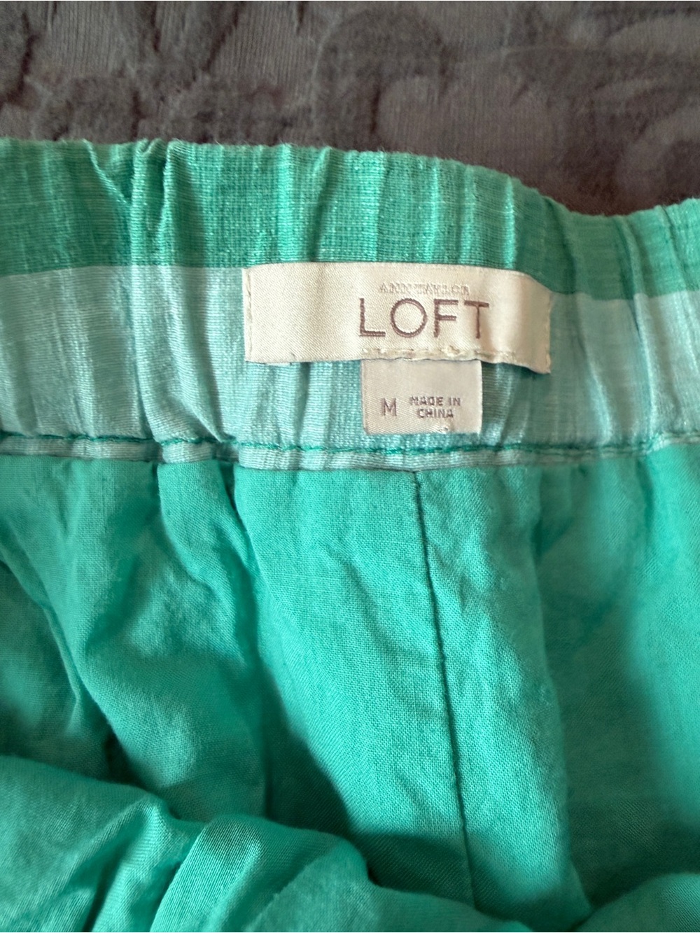 LOFT Mint and Kelly Green Striped A-Line Skirt - Picture 2 of 7